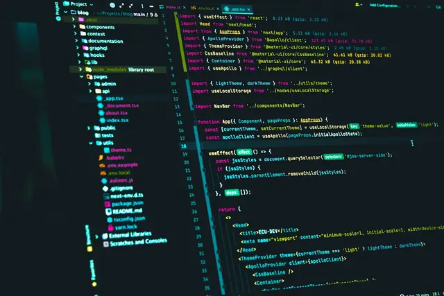 Ecrã com código-fonte de um dos nossos projectos